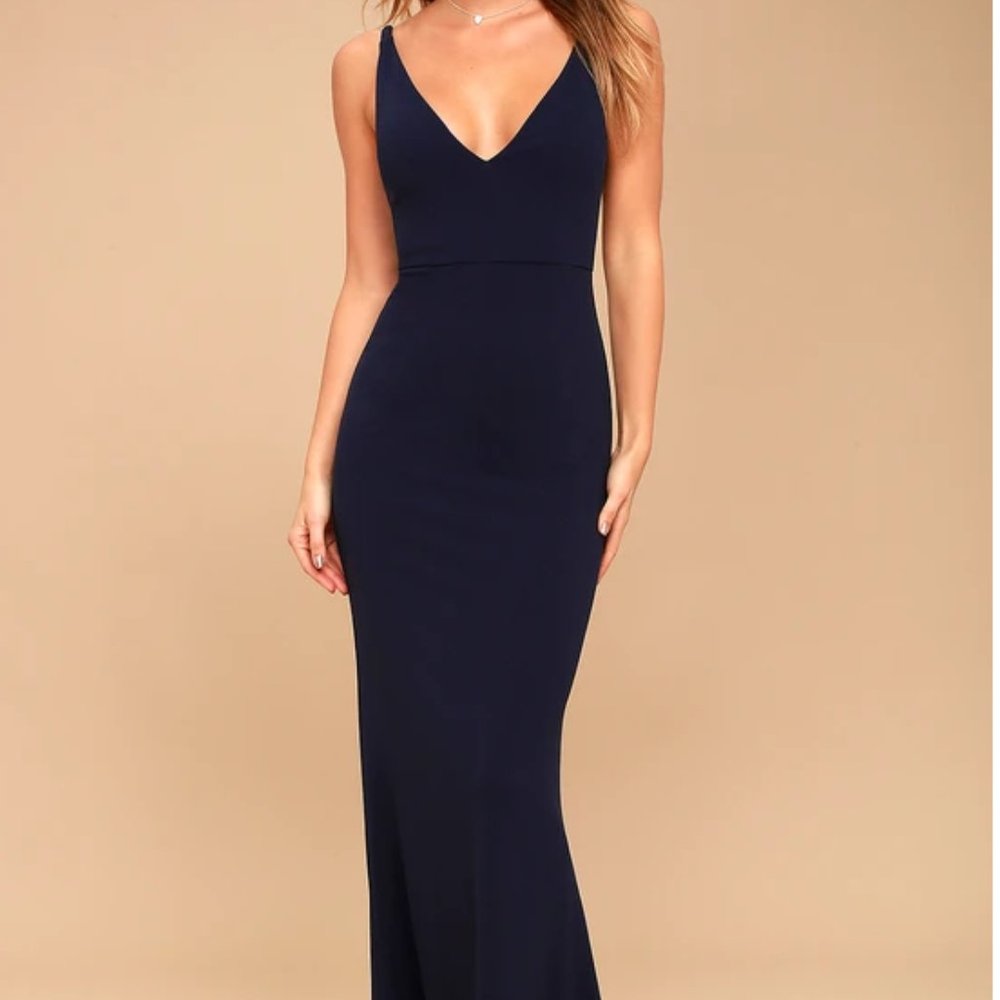 Melora Navy Blue Sleeveless Maxi Dress